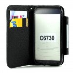 Wholesale Kyocera Hydro Icon C6730 Flip Leather Wallet Case with Strap (Black)